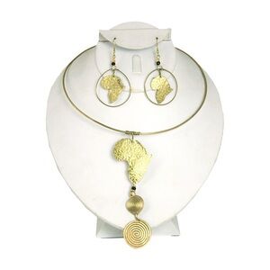 Elegant Gold Africa Map Jewelry Set